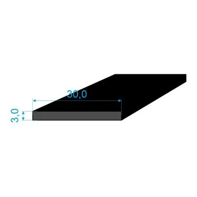Must-Have 0596033 Pryžový profil 3x30mm, EPDM 70°Sh obdélníkový